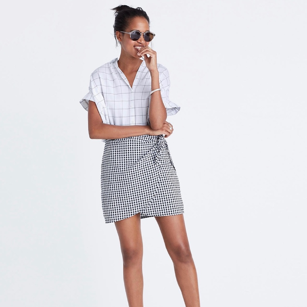 Madewell Women’s Gingham Wrap Skirt
